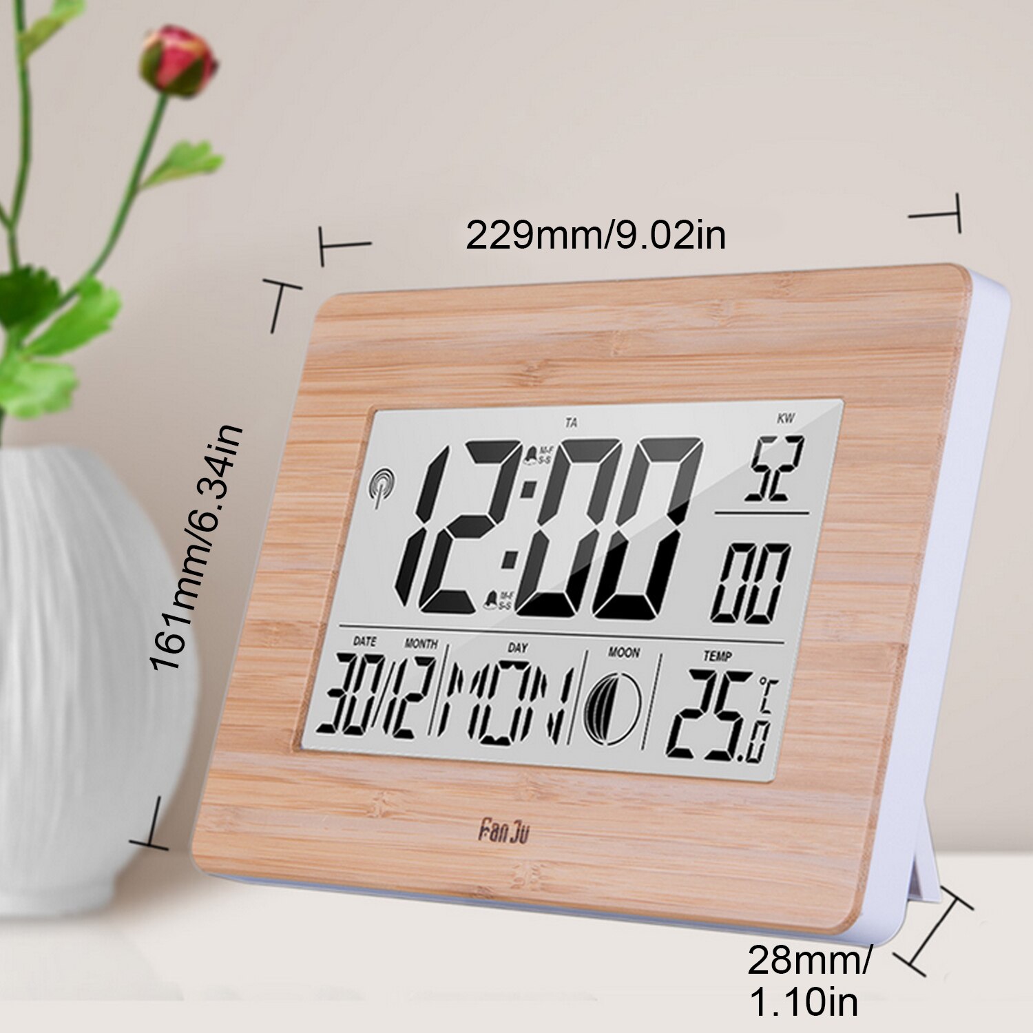 Multifunction Digital Wall Alarm Clock LCD Big Large Number Time Temperature Calendar Table Desk Clocks for Office Home Decor