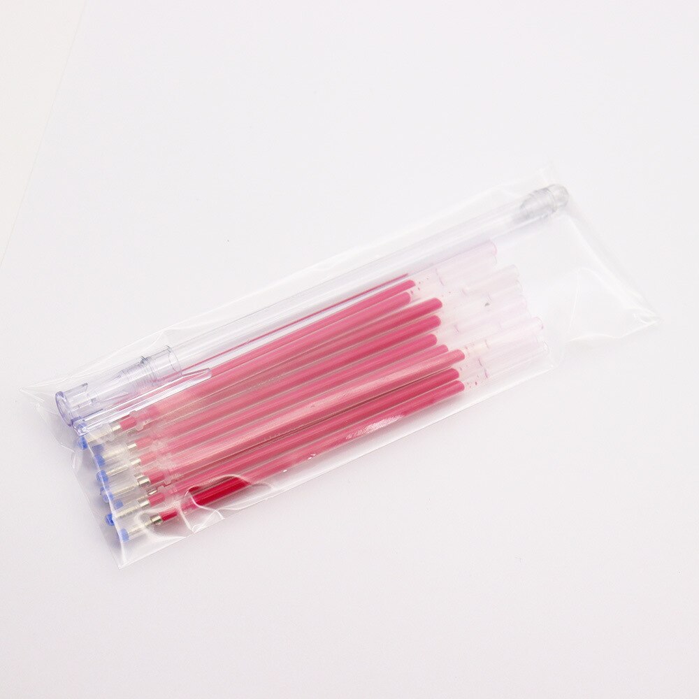 10Pcs/Set Heat Erasable Fabric Pens High Temperature Disappearing Fabric Marker Pen Line Marking DIY Craft Sewing Accessories: Rose Red