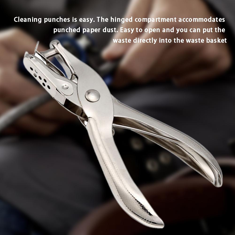 Hand-held Puncher Art Sheet Punch Card Cutting Punch Tool 6MM Convenient Chrome Hole Puncher Office School Supplies