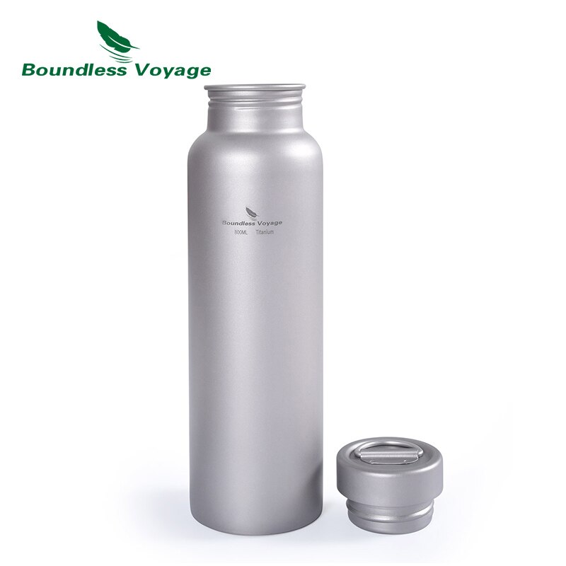 Grenzeloze Voyage Outdoor Camping Fietsen Wandelen Titanium Sport Fles Water Fles Met Titanium Deksel 28Oz 800Ml