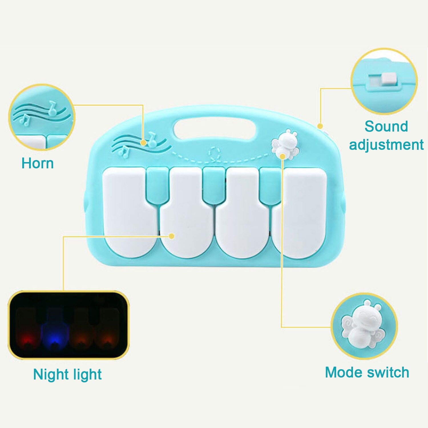 Baby Spelen Muziek Mat Tapijt Kids Kruipen Tapijt Muziek Pedaal Piano Activiteit Gym Fitness Rack Mat Tapijt Voor Baby Gym activiteit Matten