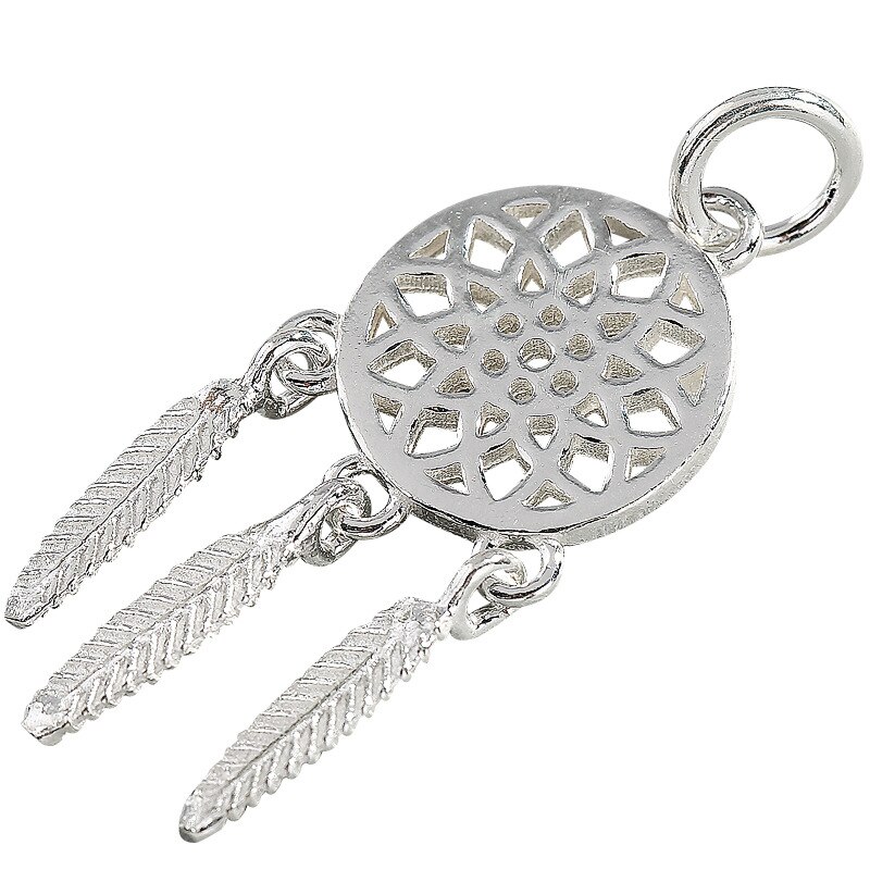 925 Sterling Zilver Dream Catcher Charms 12X28Mm Hollow Out Craft Zilveren Vrouwen Hanger Bevindingen Diy Oorbellen ketting: Default Title