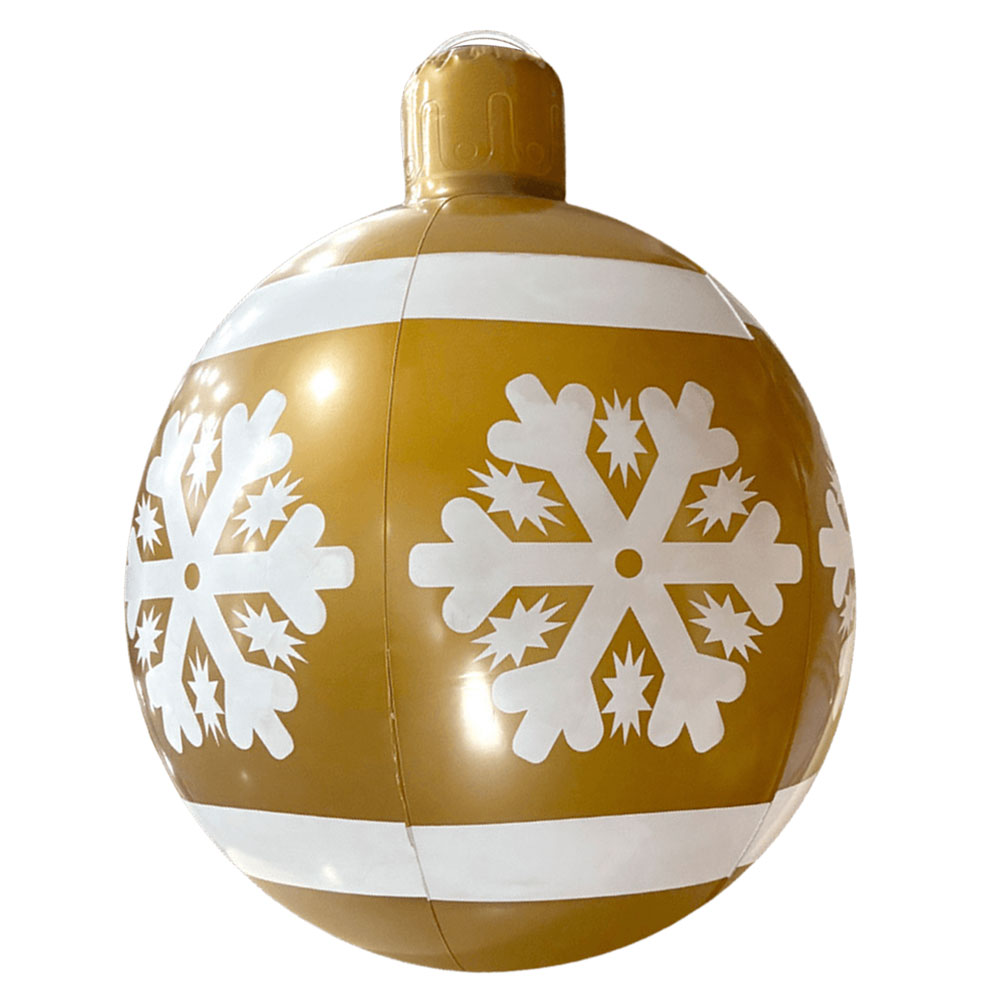 24 Zoll PVC aufblasbare Weihnachts ball Outdoor Indoor Weihnachten dekoriert Ball Riesen große große Bälle Spielzeug Neujahr Party Ornament: Gold