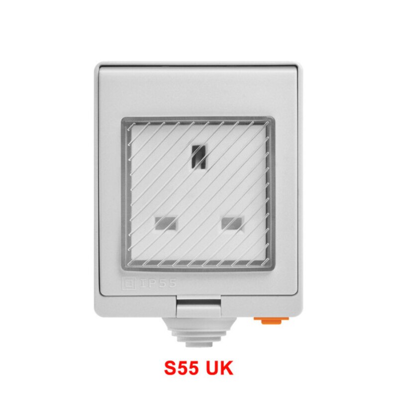 SONOFF S55 Waterproof IP55 Wifi Smart Power Socket Timer Outdoor US/UK/DE/FR/AU/ZA Plug APP/Vocie Remote Control Work with Alexa: UK Plug