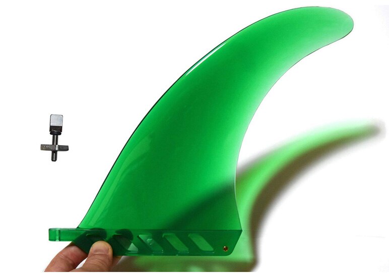 Zachte/flex 8 inch center fin met fin schroef voor stand up paddle: green