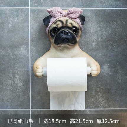 Toiletrulleholder sød kat vovsepapirholder badeværelse vægmonteret rullepapirkasse: B