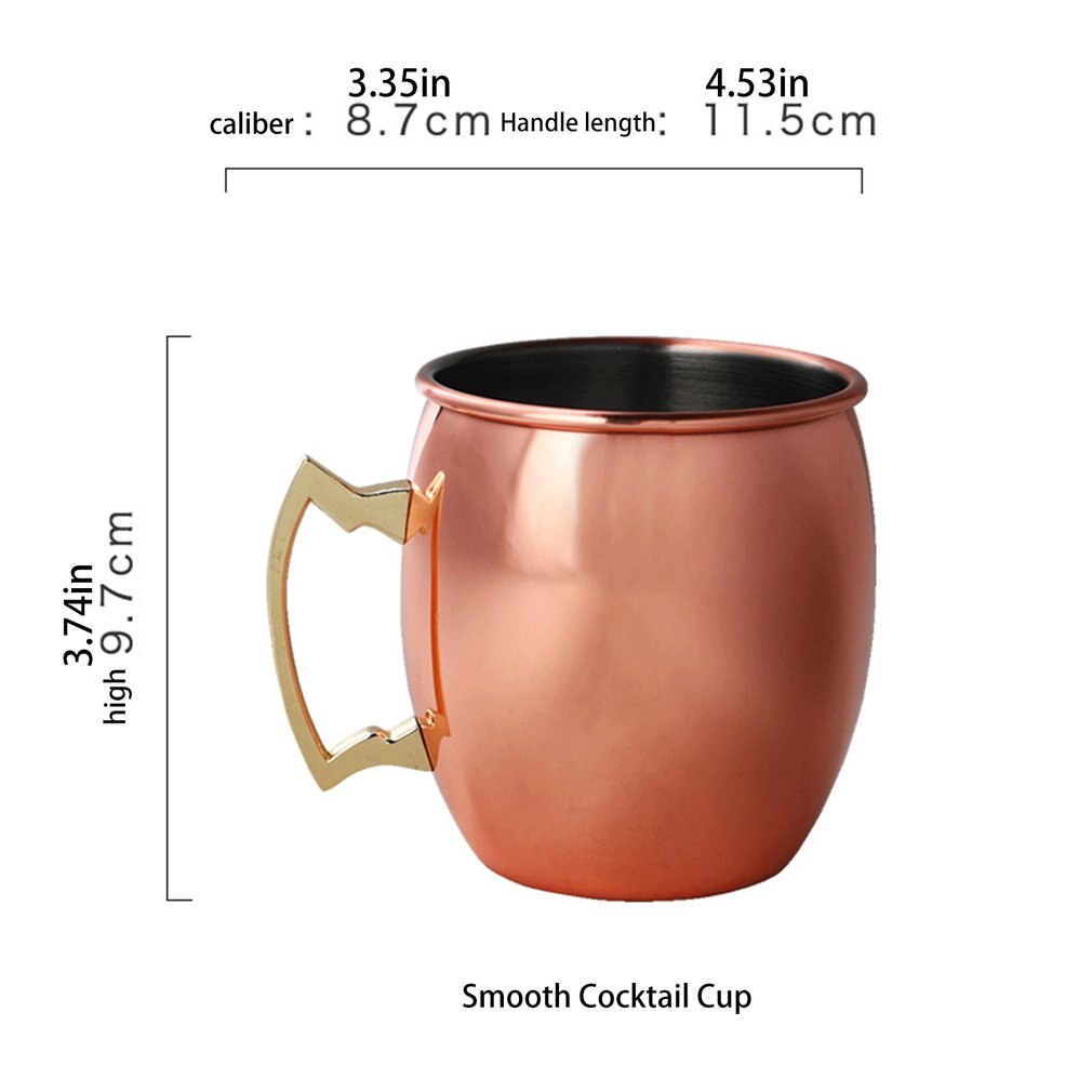Moskva mulmugg 304 rostfritt livsmedelssäkert cocktailkopp handgjord hamrad kopparpläterad kopp 550ml drickmugg