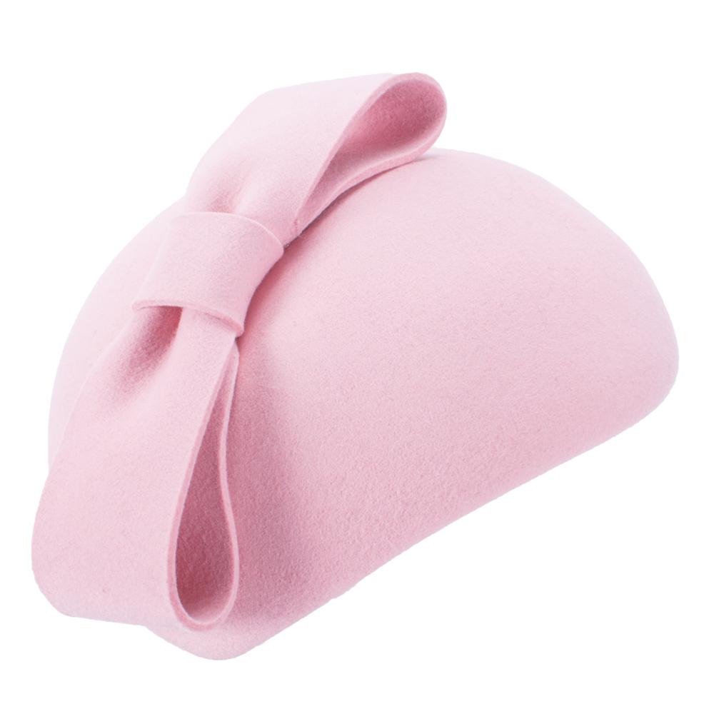 Lawliet Teardrop Womens 1940s Vintage Look Wool Felt Fascinator Hat Bow Detail Tam Beret Casque Cocktail Hat A568: Pink