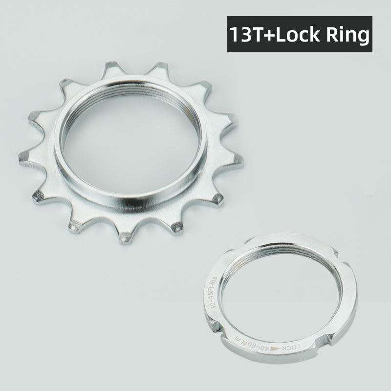 Deemount fast gear cykel friløb tandhjul nav låsning 1 speed fixie cykel gevind låseringe 13t 14t 15t 16t 17t 18t: Hvid