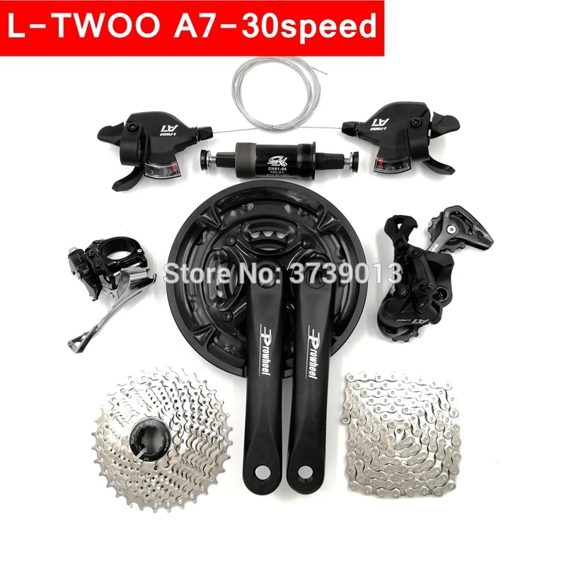 L-TWOO A7 10sp grupo bicicleta de montaña 30 velocidad cambio Chainwheel metamorfo Cadena de Cassette Kit de rueda libre shimanoMT200 freno de disco