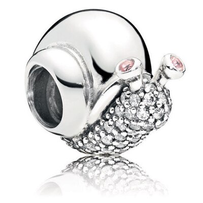 NEUE NEUE 100% 925 Sterling Silber Charm Bead Piercing Schnecke Herz Kristall Fit Europäischen Frauen DIY Armband Fabrik: 4