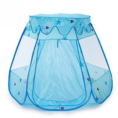 Lektält boll pool lekstuga uppblåsbar vikt bärbar hexagon med lock prinsessa hus tält leksaker för barn barn: B