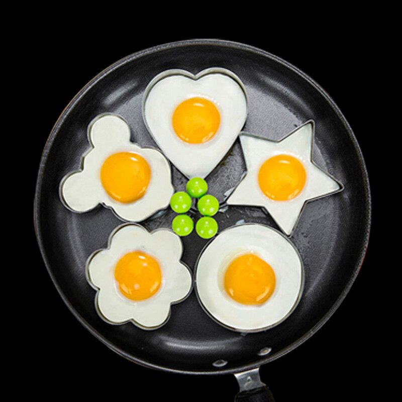 5 stks/set Creatieve rvs leuke vormige ontbijt Gebakken Eieren Model pannenkoek ring kookgerei keuken koken eieren mold