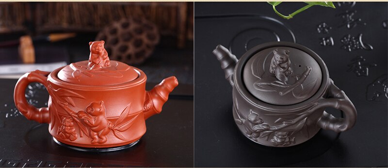 350ml Teapot Chinese Porcelain Panda eats bamboo Tea Pot Kung Fu Tea Set Teapots Handmade Zisha Ceramic Kettle