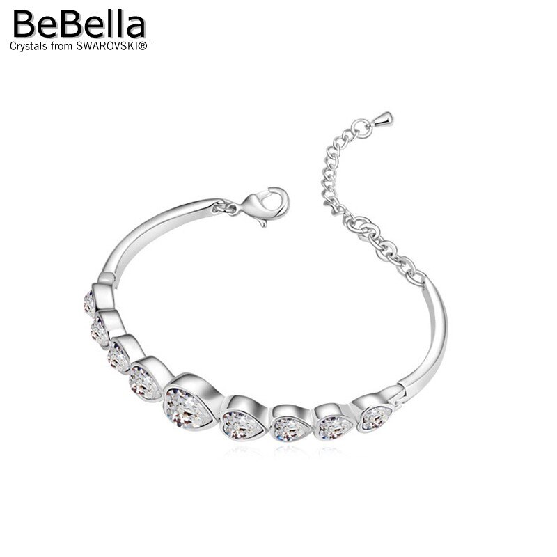 Bebella 6 Kleuren Hart Kristal Manchet Armband Voor Vrouwen Met Kristallen Van Swarovski Mode-sieraden Voor Meisje Kerstcadeau
