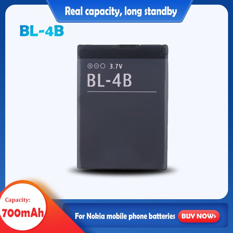 1pz 3.7V 700mAh BL-4B BL4B BL 4B Sostituzione Della Batteria Del Telefono per Nokia N75 N76 2505 3606 3608 2670 2660 2630 5000 6111 7070 7500