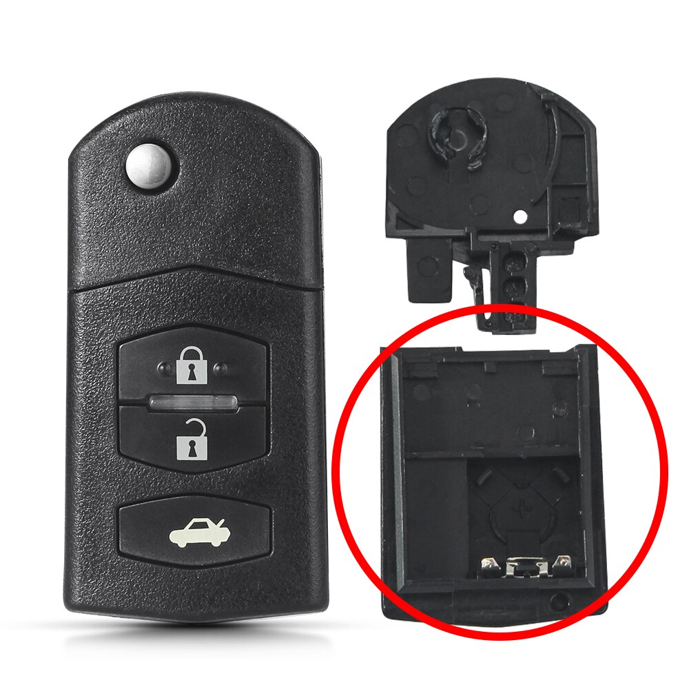 KEYYOU Replacement 2 Button Remote Key Shell Car Key Case Folding Flip With Uncut Blade For Mazda 3 5 6 Free Shippping: 3 Buttons