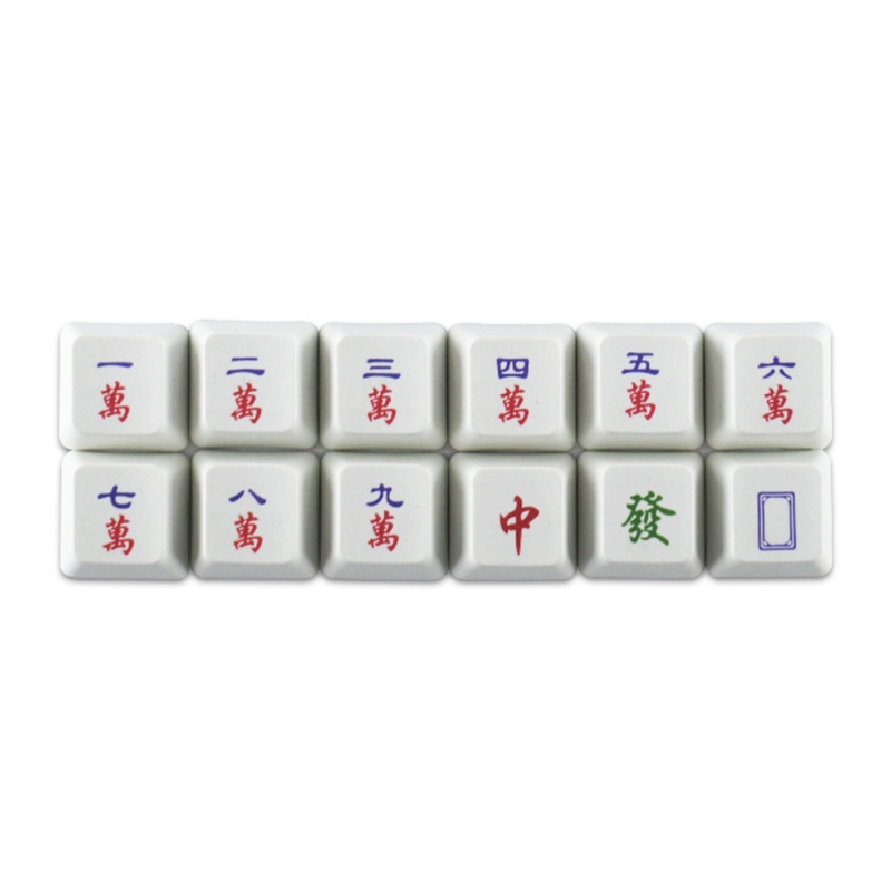 12 Keys PBT Keycaps Dye Sublimation Chinese Mahjong OEM for cherry/Kailh/Gateron MX Switches Mechanical Gaming Keyboard