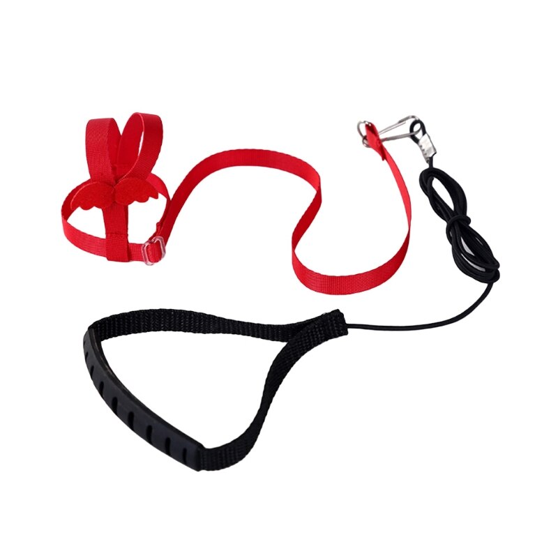 Cuerda de entrenamiento para loros voladores, kit de correa ajustable antimordedura para pájaros, con ala bonita, suministros de entrenamiento para loros y Mynah: Rojo / XL