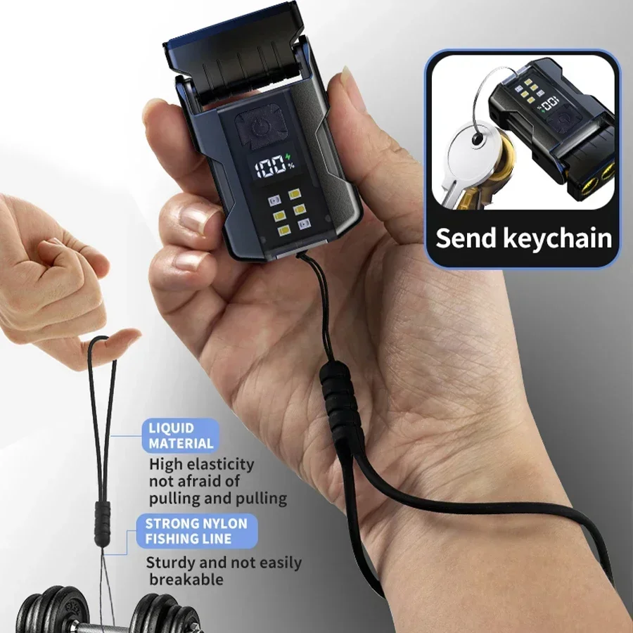 Portable Mini LED Flashlights USB Rechargeable EDC Flashlight with Battery Display Magnetic Working Light 7 Modes Fishing Torch