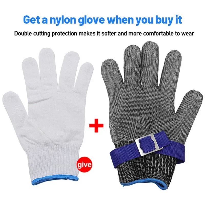 Gant métallique en maille Anti-coupure, sécurité, résistant aux coups de couteau, fil d'acier inoxydable, maille métallique, protection de boucher, gants résistants aux coupures