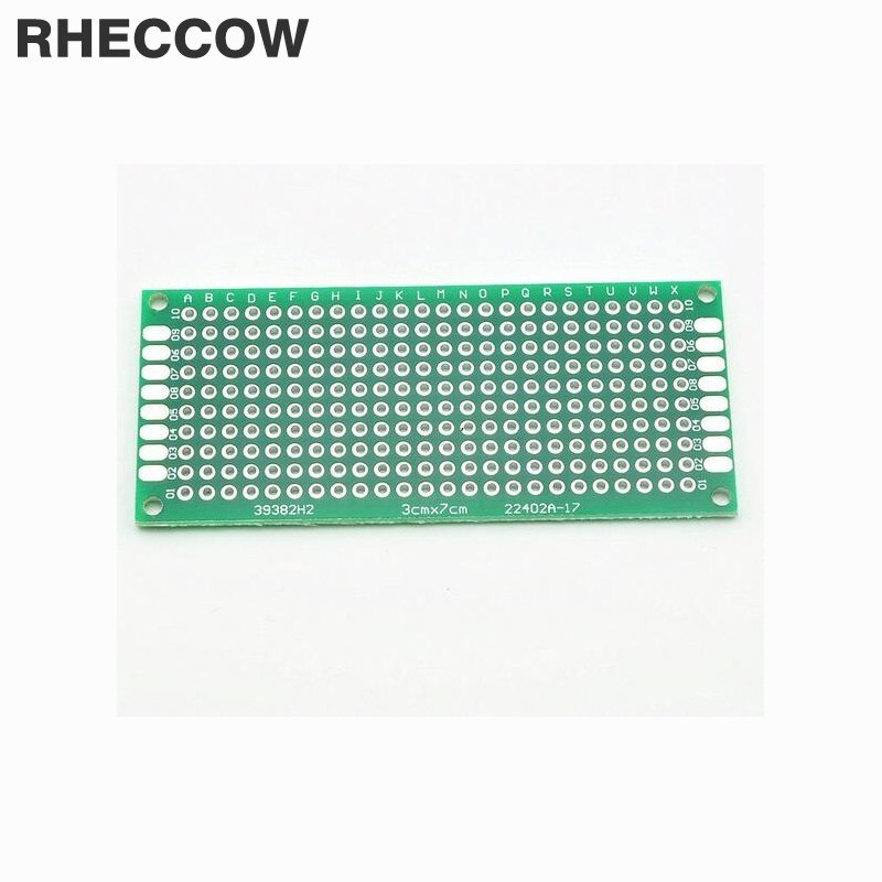 RHECCOW 3x7 cm 3*7 cm 2.54mm 2 Lagen Glas-Epoxy FR4 Prototyping Vertinnen Plated Double Side Universele PCB Printplaat