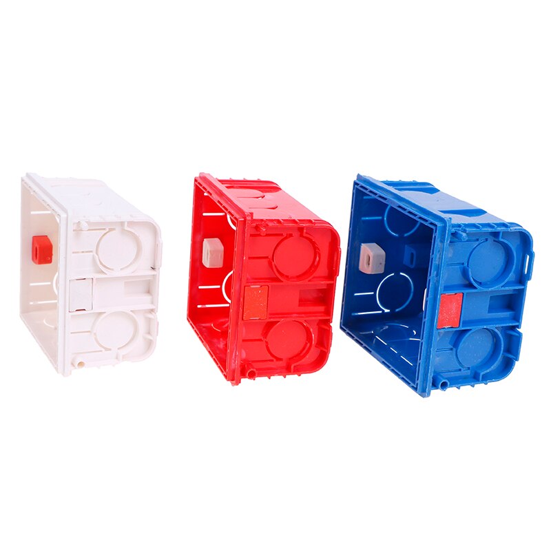 Verstelbare Atlectric Montage Junction Box Interne Cassette 86 Type Schakelaar Stopcontact Wit Rood Blauw Bedrading Back Box