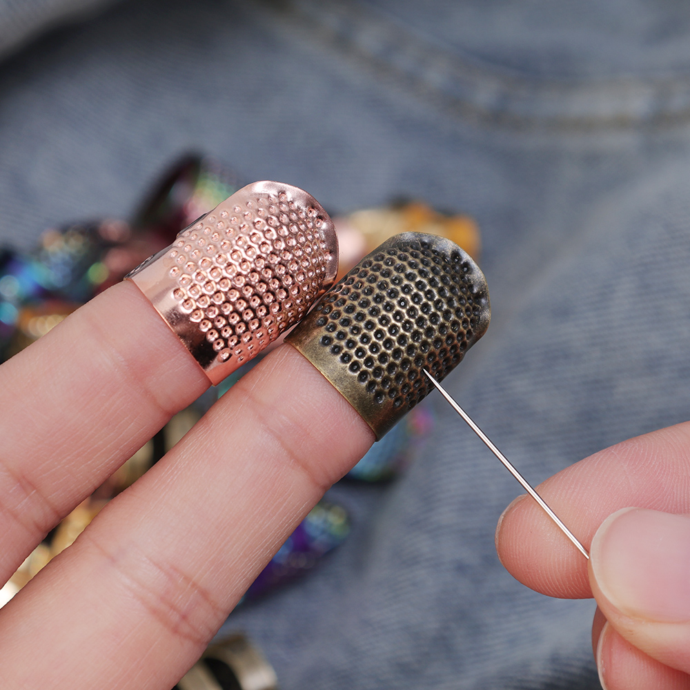 retrò protezione per le dita Anello ditale antico fa per lavoro manuale Aghi per ditale antiscivolo impostato da cucito fai da te per la casa Accessori per strumenti