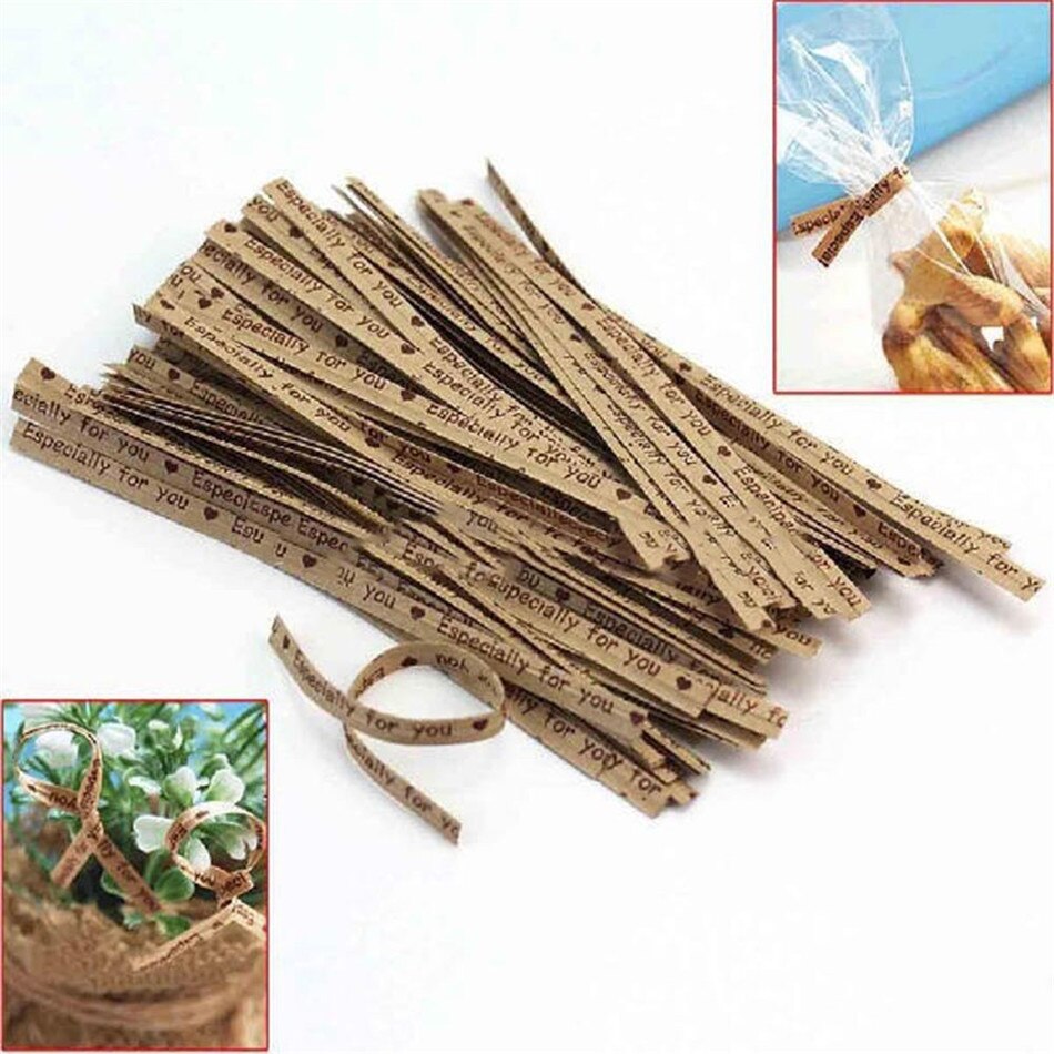 Corbatas SEAAN multifunción para envolver , corbatas especialmente retorcidas, para fiestas, bodas, panadería, bolsa para galletas y dulces, corbatas con de letras: Brown