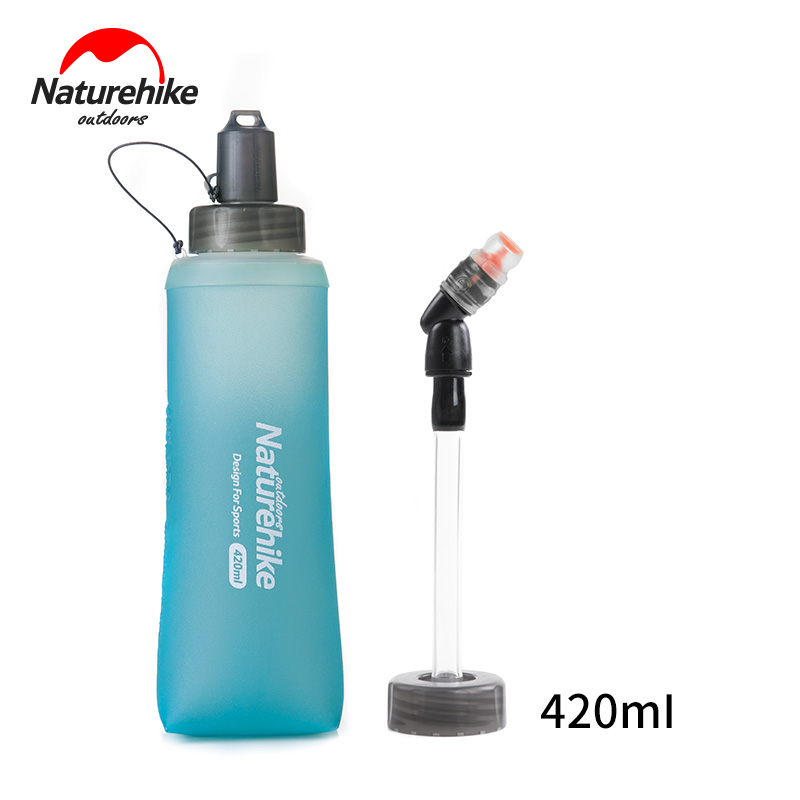 Naturehike Tpu 2 Covers Siliconen Gel Bite Nozzle Vouwen Zachte Water Cup Running Sport Waterkoker Rijden Fitness Cup: 420ml