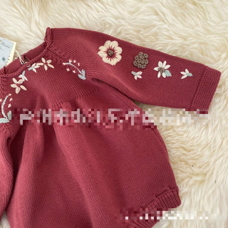 Disponibile INS Hot Spring 2021 Cotton Baby maglione Shirley Bredal Series bellissimo pagliaccetto rosso lavorato a maglia