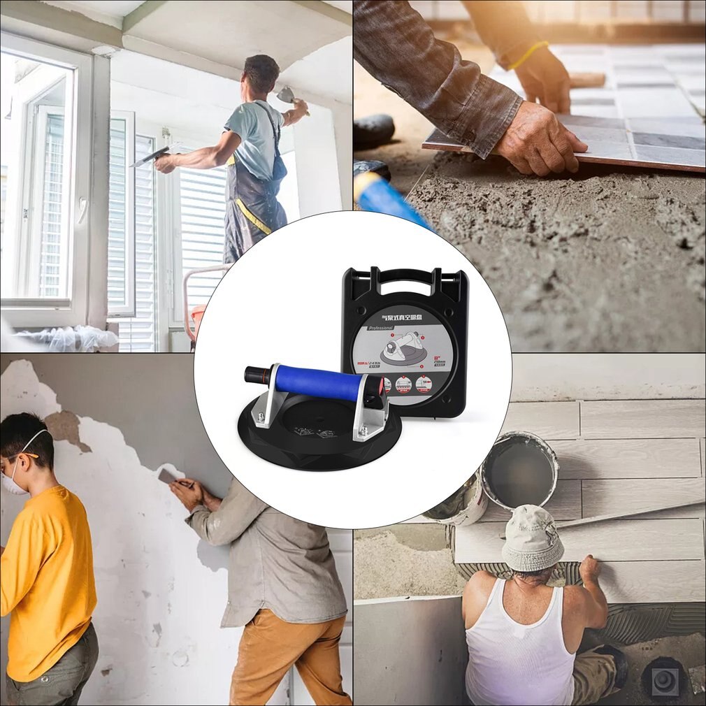 8 Inch Vacuüm Zuignap Met Handvat Zware Vacuüm Lifter Voor Graniet Keramische Tegel Glas Lifting