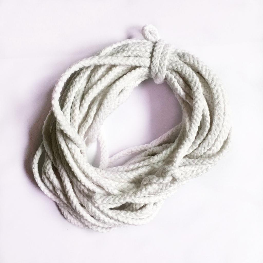 10 Meters 5mm Soft Braided Cotton Bleached Rope Piping Cord Multi Craft Use