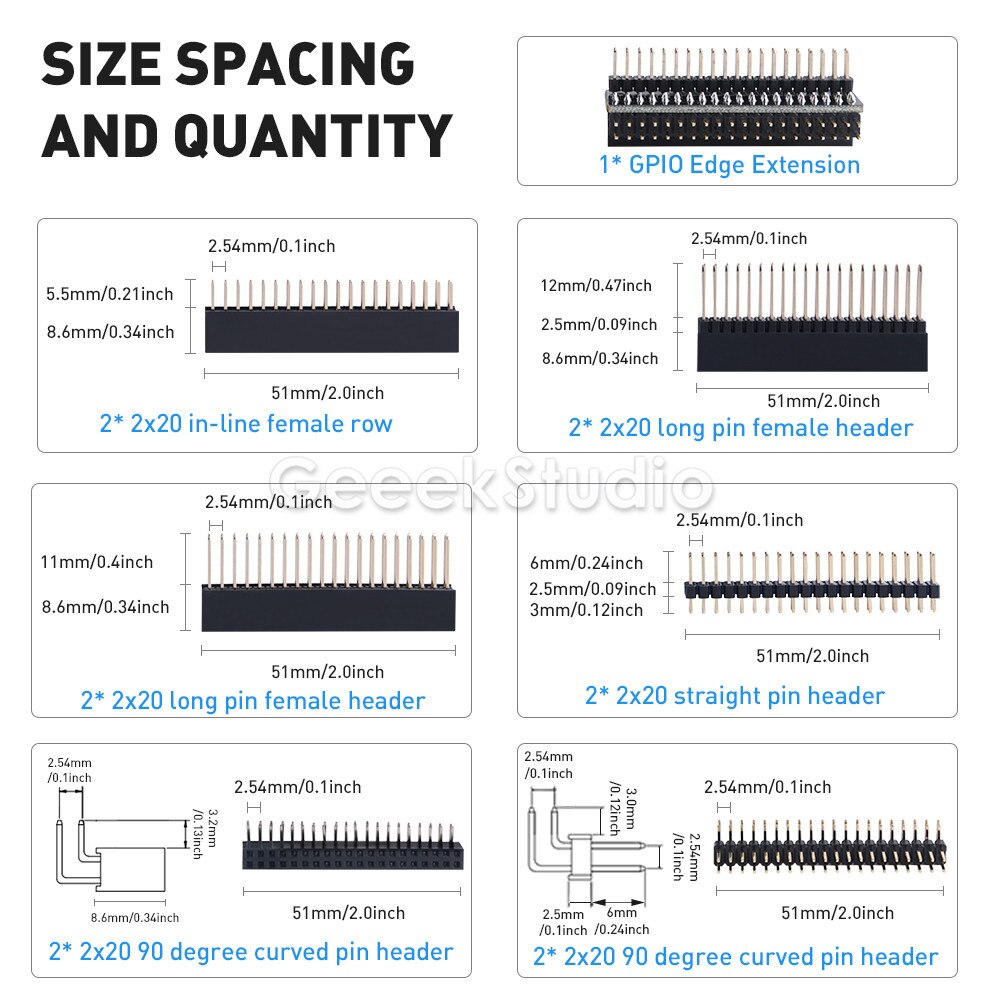 13 Pcs 40Pin Header Kit Doos Omvatten Gpio Rand Extension ,2*20 Pin Vrouwelijke Header Voor Raspberry Pi En Jetson Nano