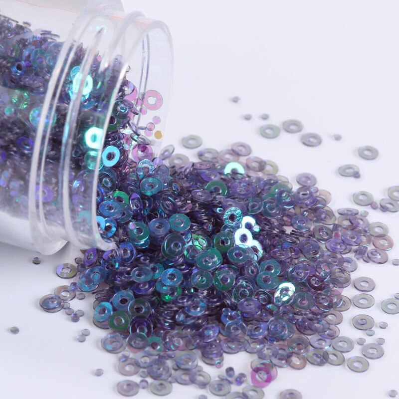 4000 Stks/partij 2Mm Platte Ronde Losse Pailletten Pailetten Naaien Wedding Craft, Kleurrijke Nail Arts, nachtclub Jurk Naaien Accessoires: Transparent D Purple