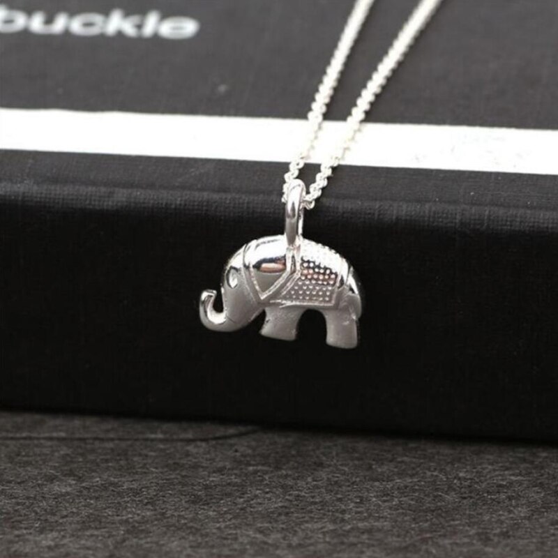 Sole Memory Cute Mini Animal Thailand Elephant Pendant Simple 925 Sterling Silver Clavicle Chain Female Necklace SNE383