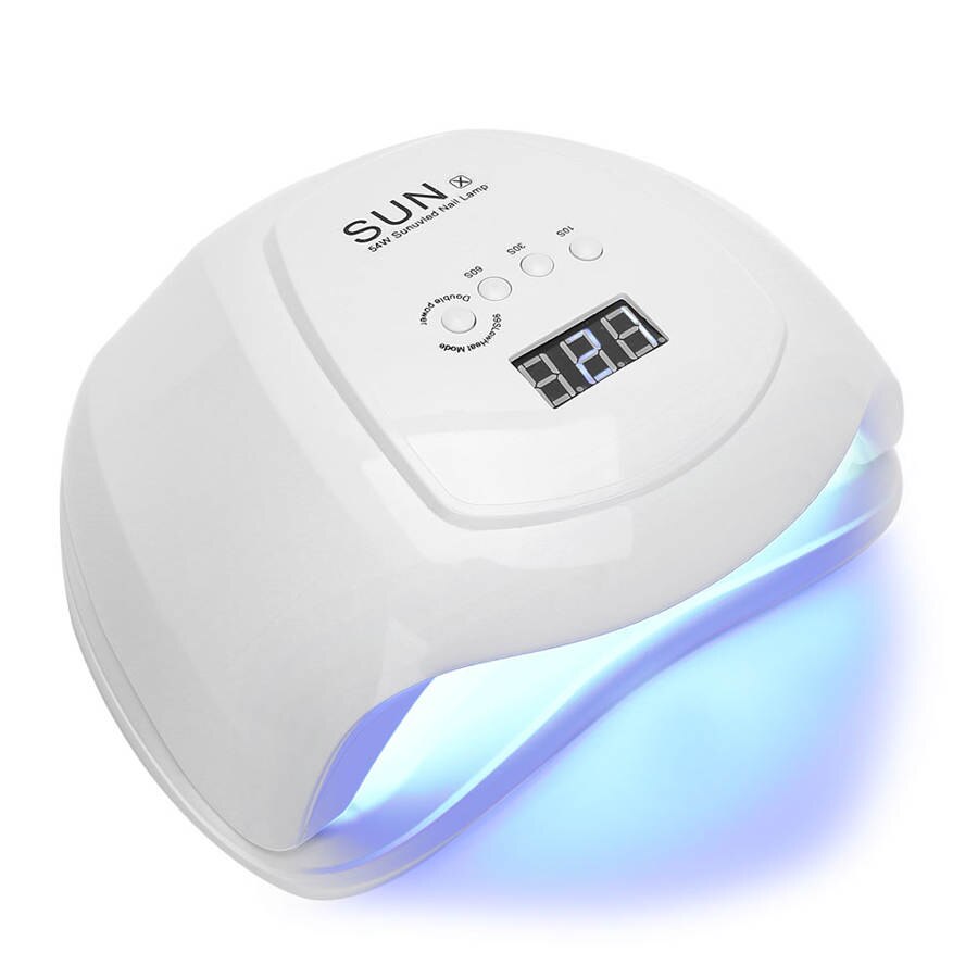 Uv Led Lamp Nagel Droger Machine 54 W Voor Alle Soorten Gel 36 Pcs Led Lamp Voor Nagels nail Art Manicure Gereedschap Lcd: WHITE