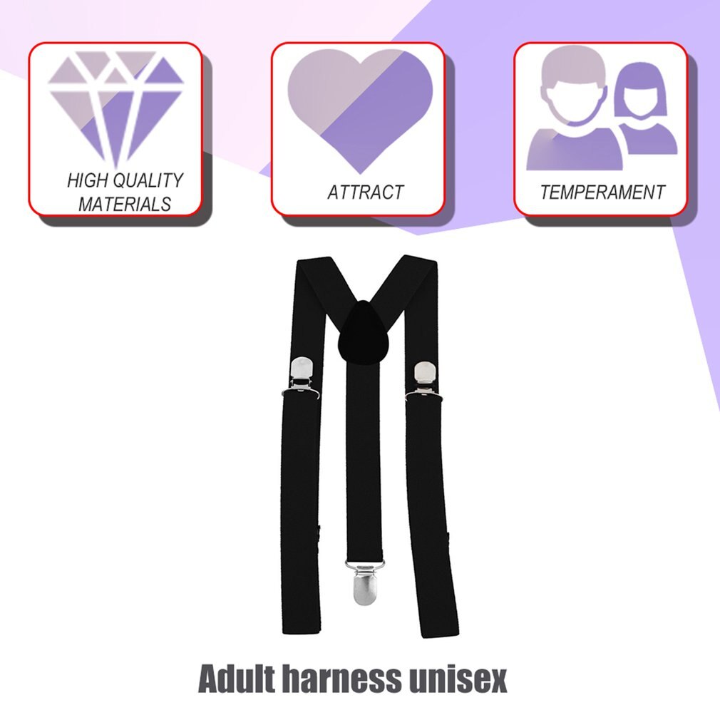 Adjustable Elasticated Adult Suspender Straps Unisex Women Men Y Shape Elastic Clip-on Suspenders 3 Clip Pants Braces