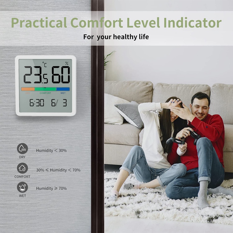 Digital Thermo-Hygrometer, Portable Indoor Thermometer-Hygrometer For Room Climate Control, Room Air Monitoring