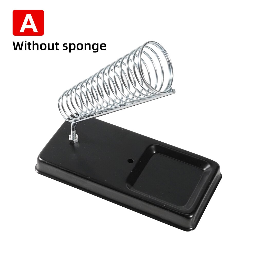 Electric Soldering Iron Stand Holder with Welding Cleaning Sponge Cleaner Metal High Temperature Resistant Welding Accessories: A