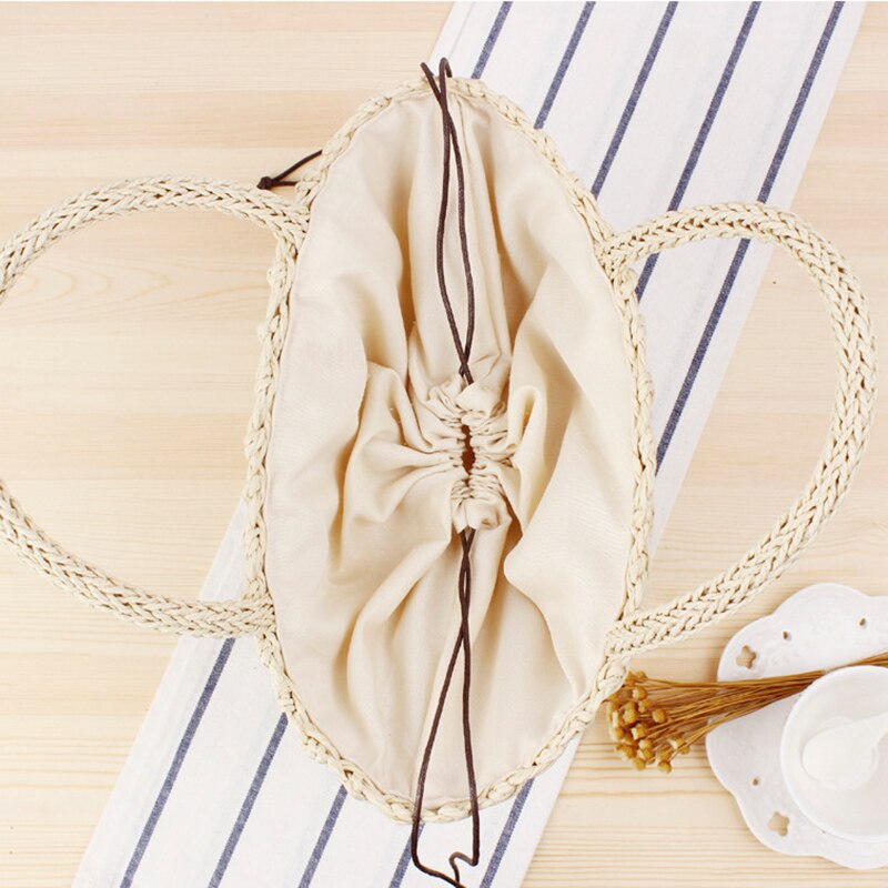 Vrouw Handtassen Stro Zomer Tassen Voor Vrouwen Geweven Tote Breien Grote Capaciteit Strand Reizen Emmer Shopper Schouder Vrouwen Tas