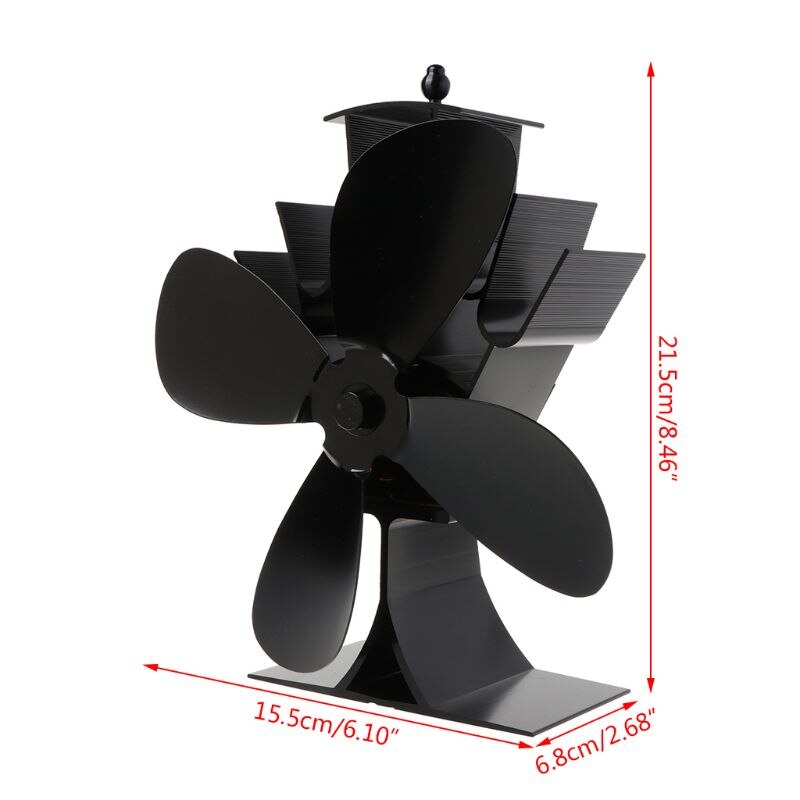 Home Silent Stove Fan with 4 Blades Heat Powered Electrical Fan for Fireplace