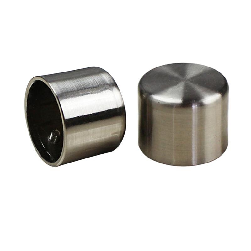 2PCS 28mm Window Drapery Curtain Rod End Drapery Pole Rail Decorative Heads Caps Alloy Windows Curtain Rod End (Silver)