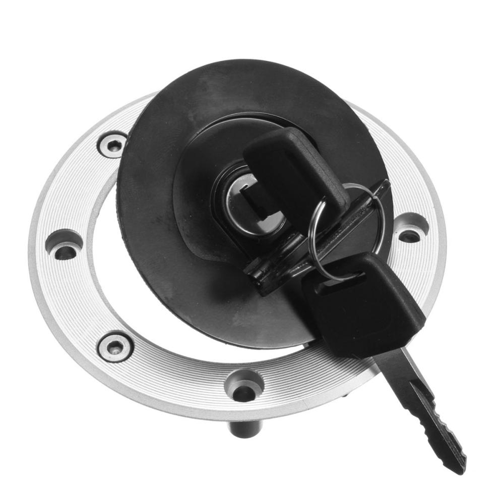 Headerbs Bouchon De Réservoir Moto Avec 2 Clés – Argent – Pour GSX-R600, GSX-R750, SV1000 Et Bien D'autres