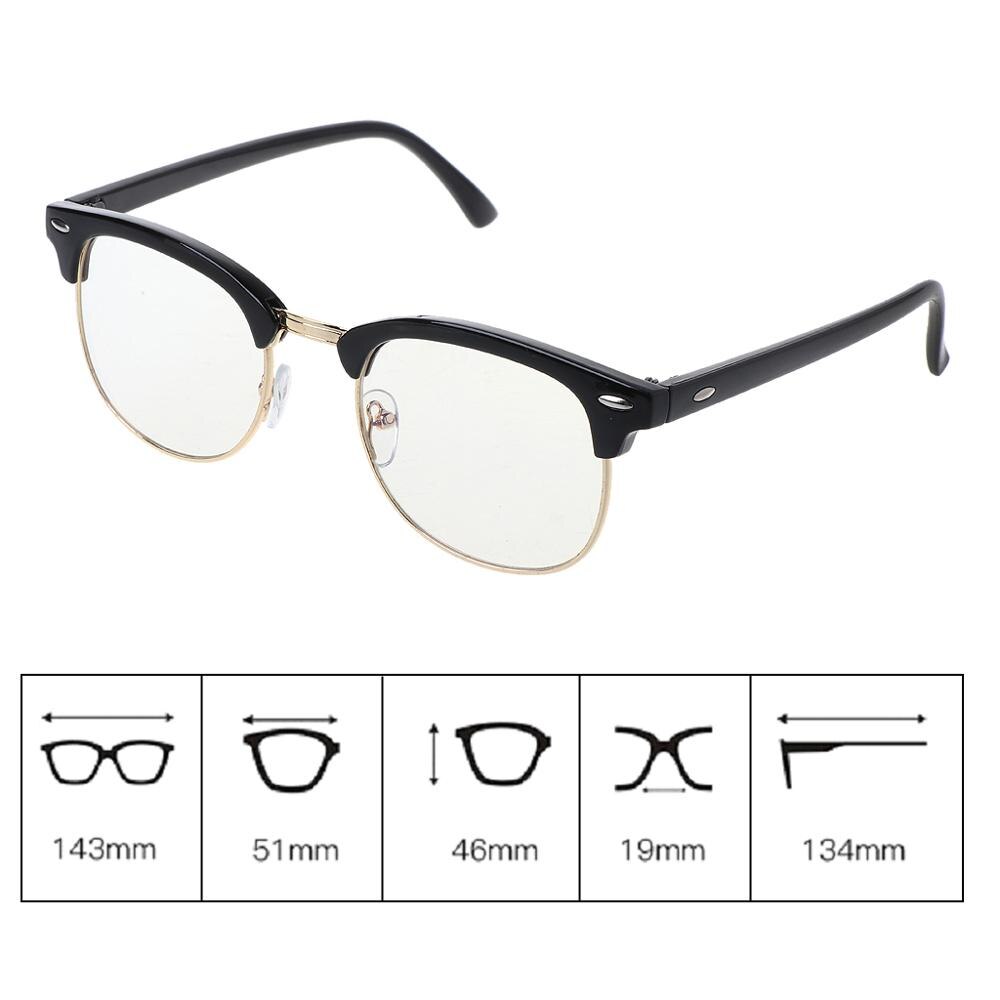 Classic Vintage Anti-Glare Anti-UV Gaming Reading Computer Digital Screen Eye Protection Glasses Clear Lens Durable
