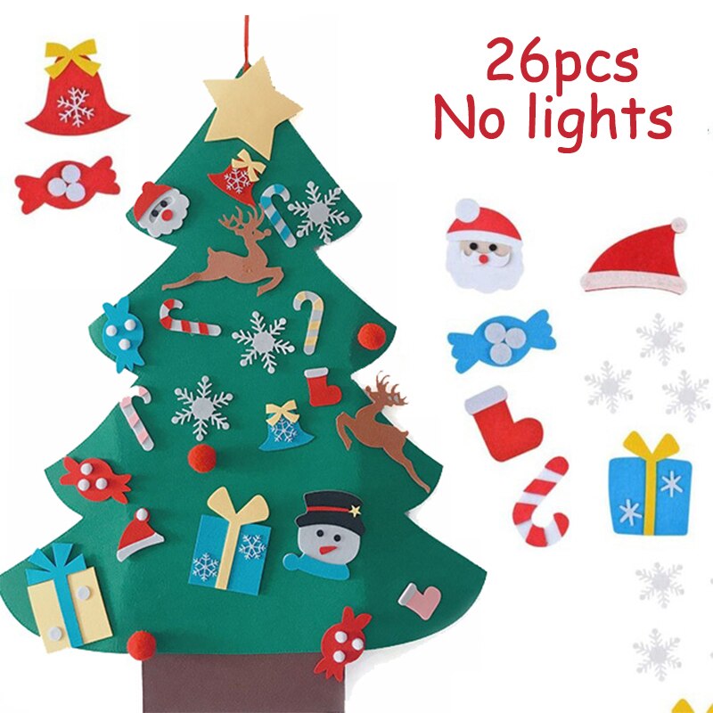 Artigianato fai-da-te LED albero di natale decorazioni di buon natale per la casa ornamento di natale regali di natale Navidad babbo natale capodanno: A 26PCS No light