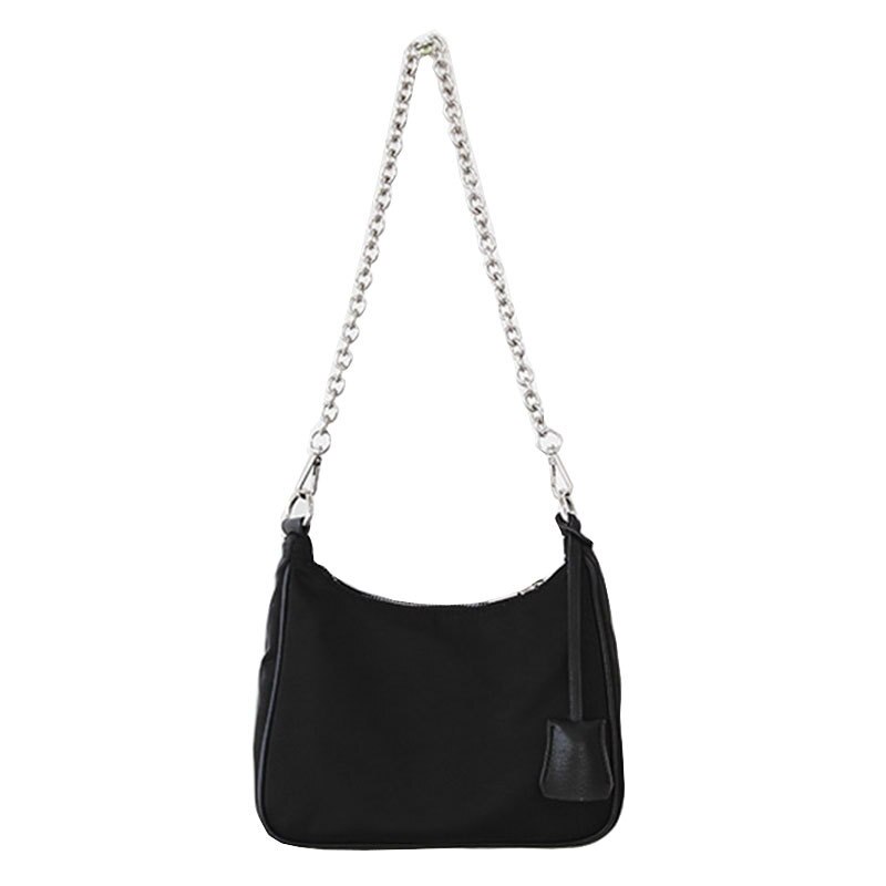Brede band nylon crossbody messenger bag ketting hobo tassen dames schoudertas effen kleur oksel tassen