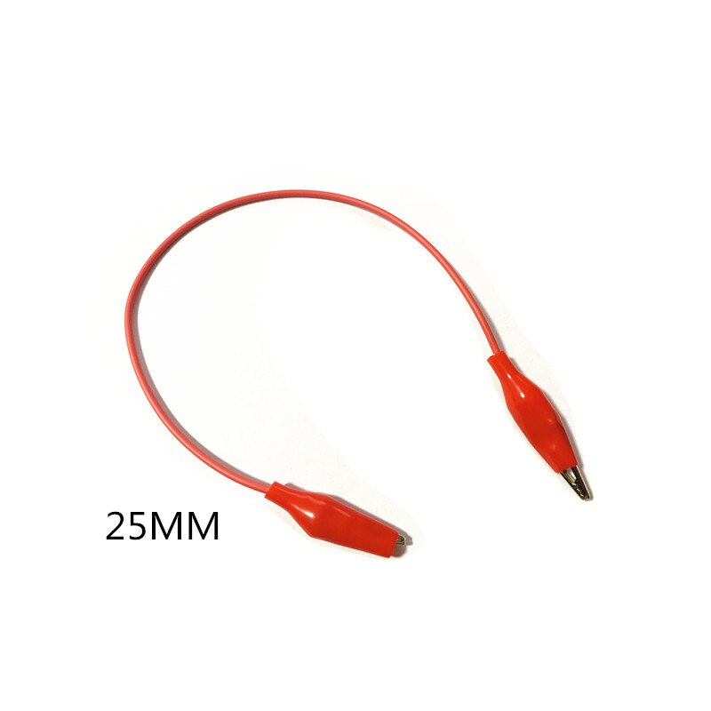 25mm/50mm krokodilleklip / testlinie / enkelt hoved dobbelt krokodilleklip / ledning / batteriklemme / kabel / elektronisk forbindelse: 25mm røde