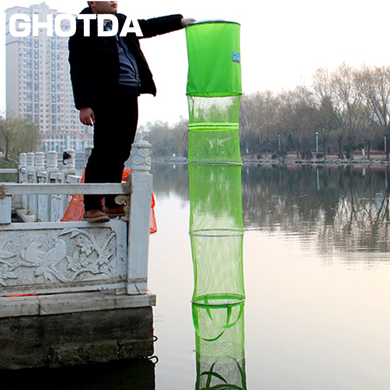 Draagbaar visnet rondvis garnalen gaas kooi vissen