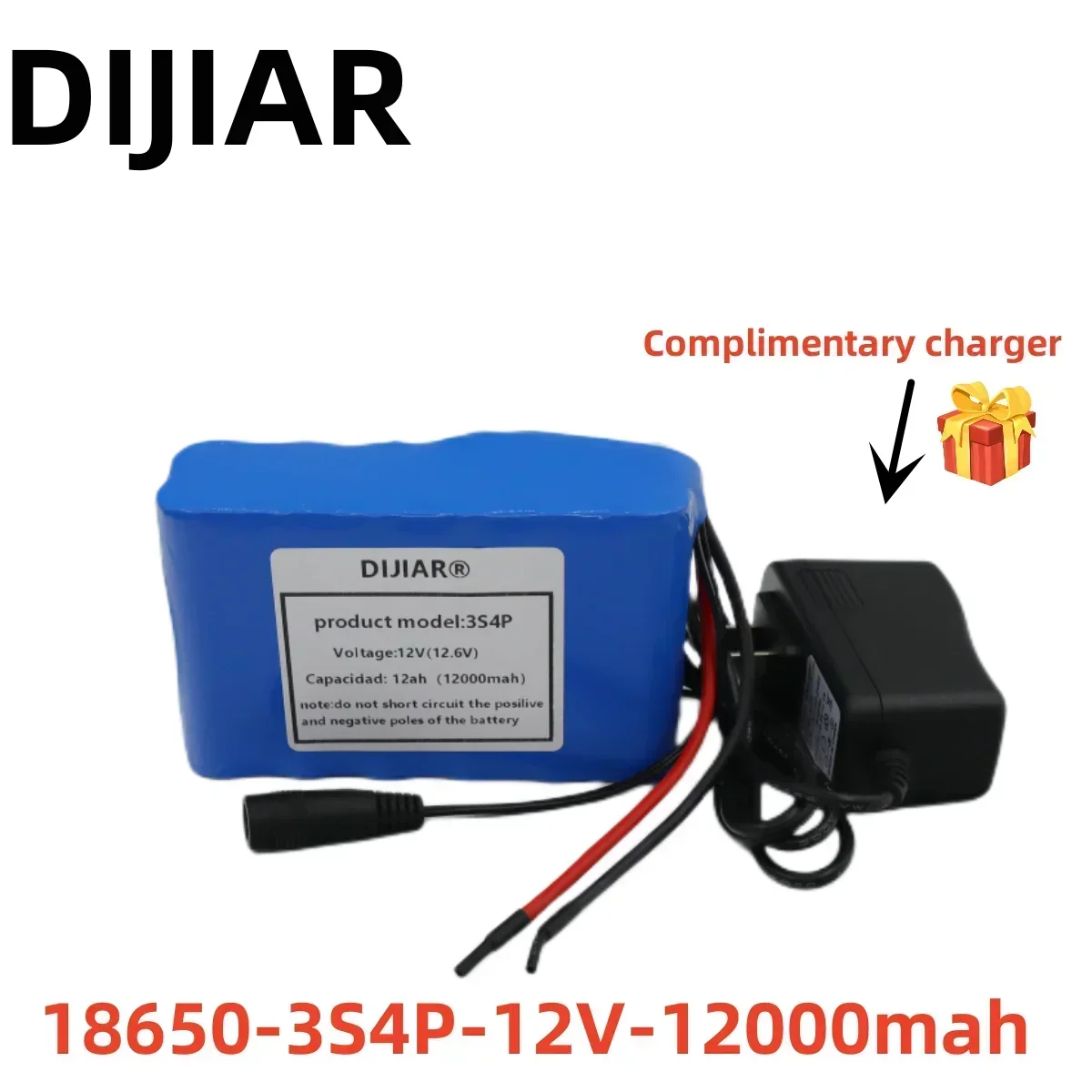 12 V 12Ah 3s4p accu 18650 lithium ion 12 V 12000 mAh DC12.6V super grote capaciteit oplaadbare batterij met BMS + lader: Default Title